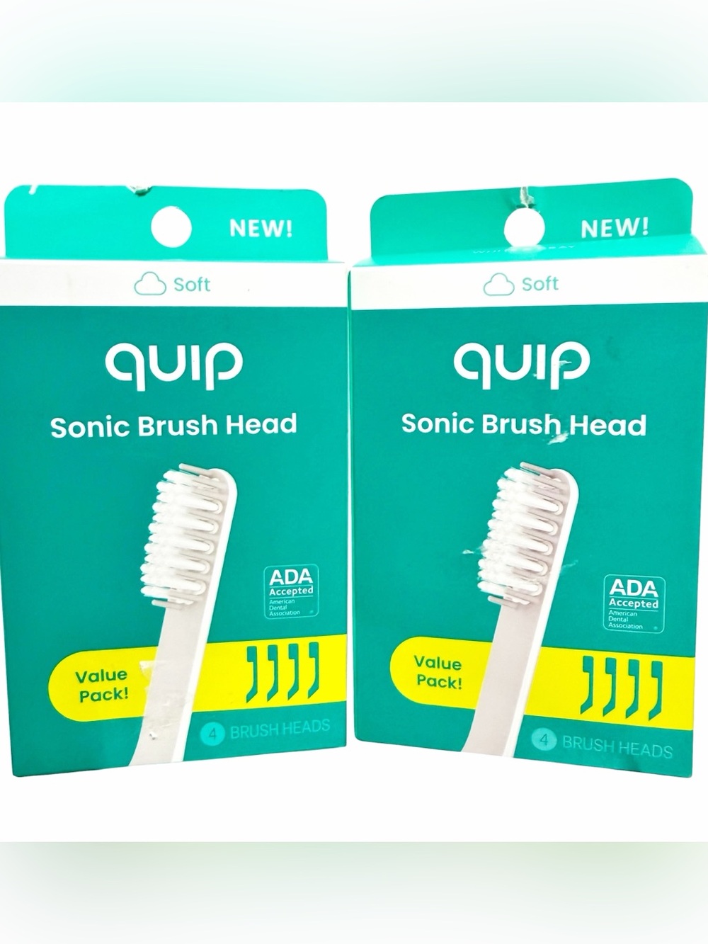 {Set of 2} QUIP Sonic Brush Heads 8 Total ~ Toothbrush Replacement ~ New in Box